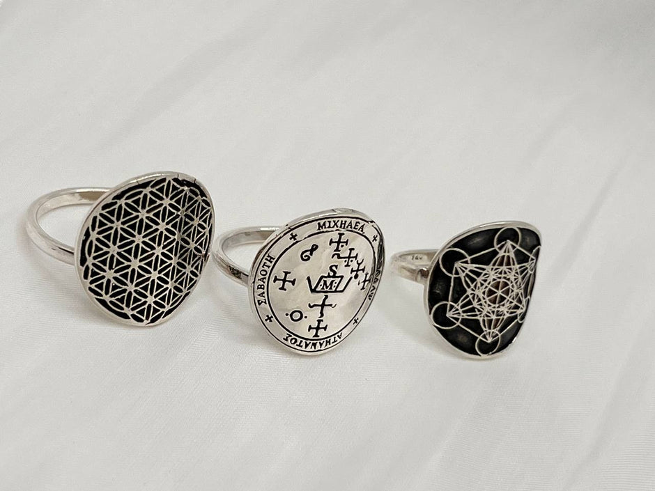 Anillo Sello Arcángel Miguel. Plata.