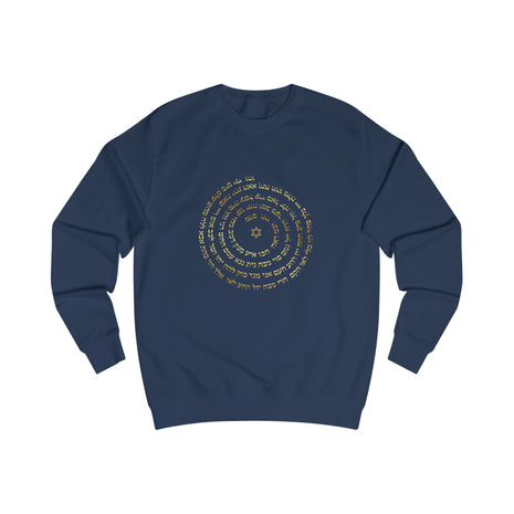 Sudadera espiritual hebrea - Modelo unisex azul marino