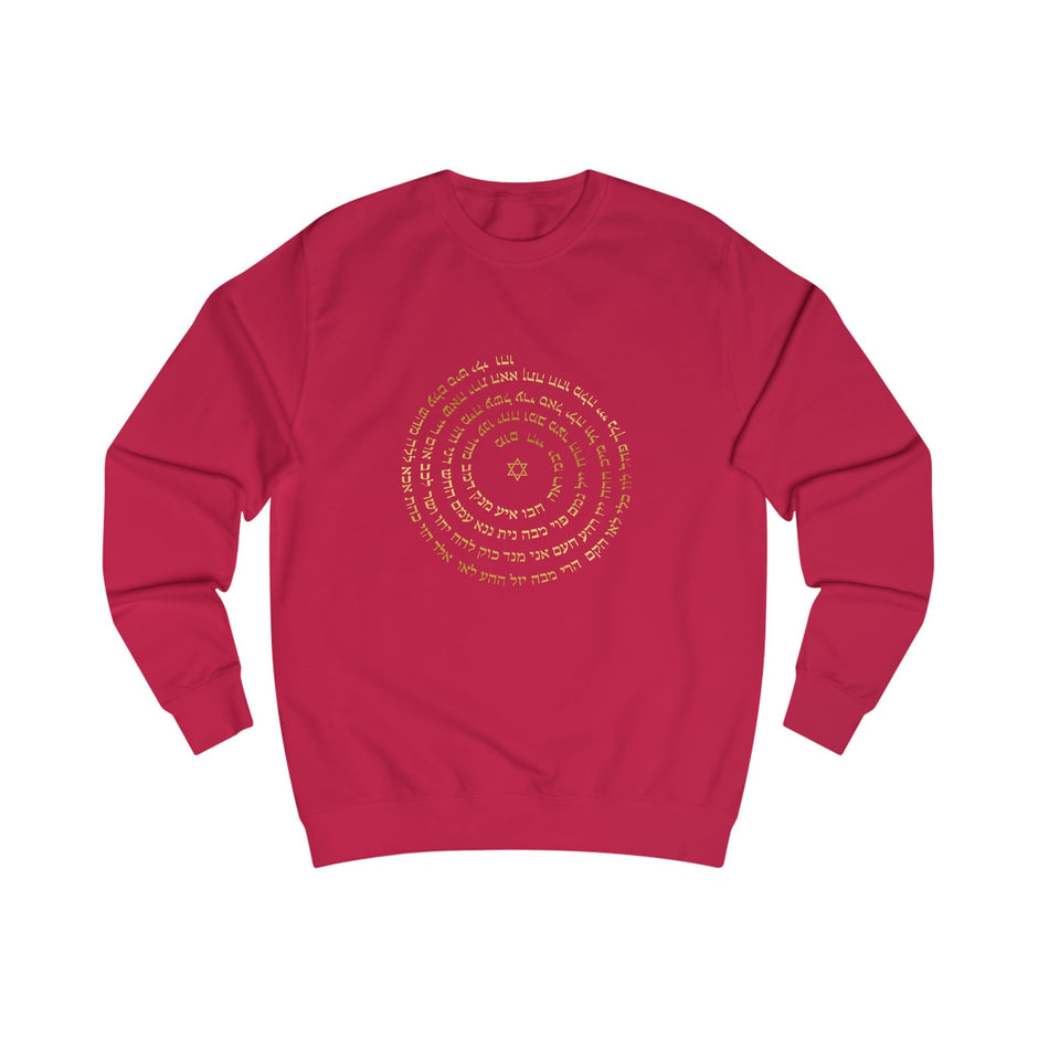Sudadera espiritual hebrea - Modelo unisex rojo intenso