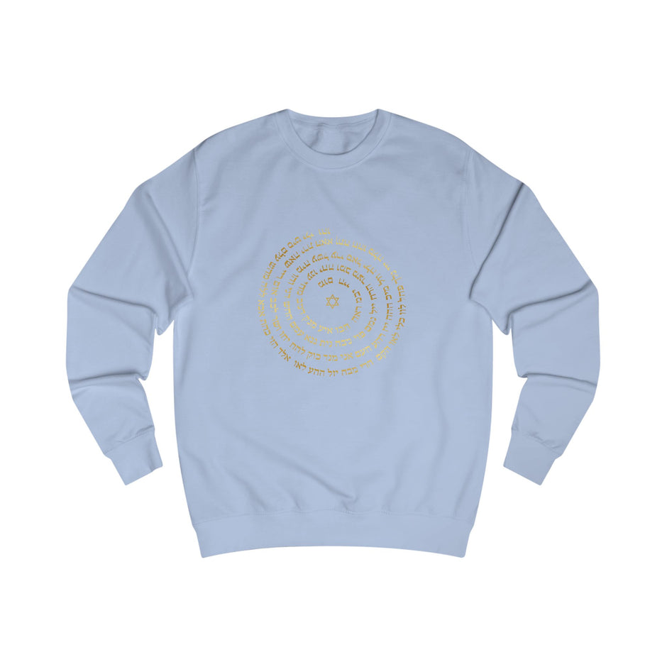 Sudadera espiritual hebrea - Modelo unisex azul claro