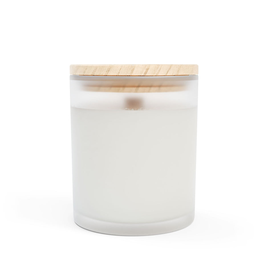 Vela de vidrio esmerilado, 11 oz.