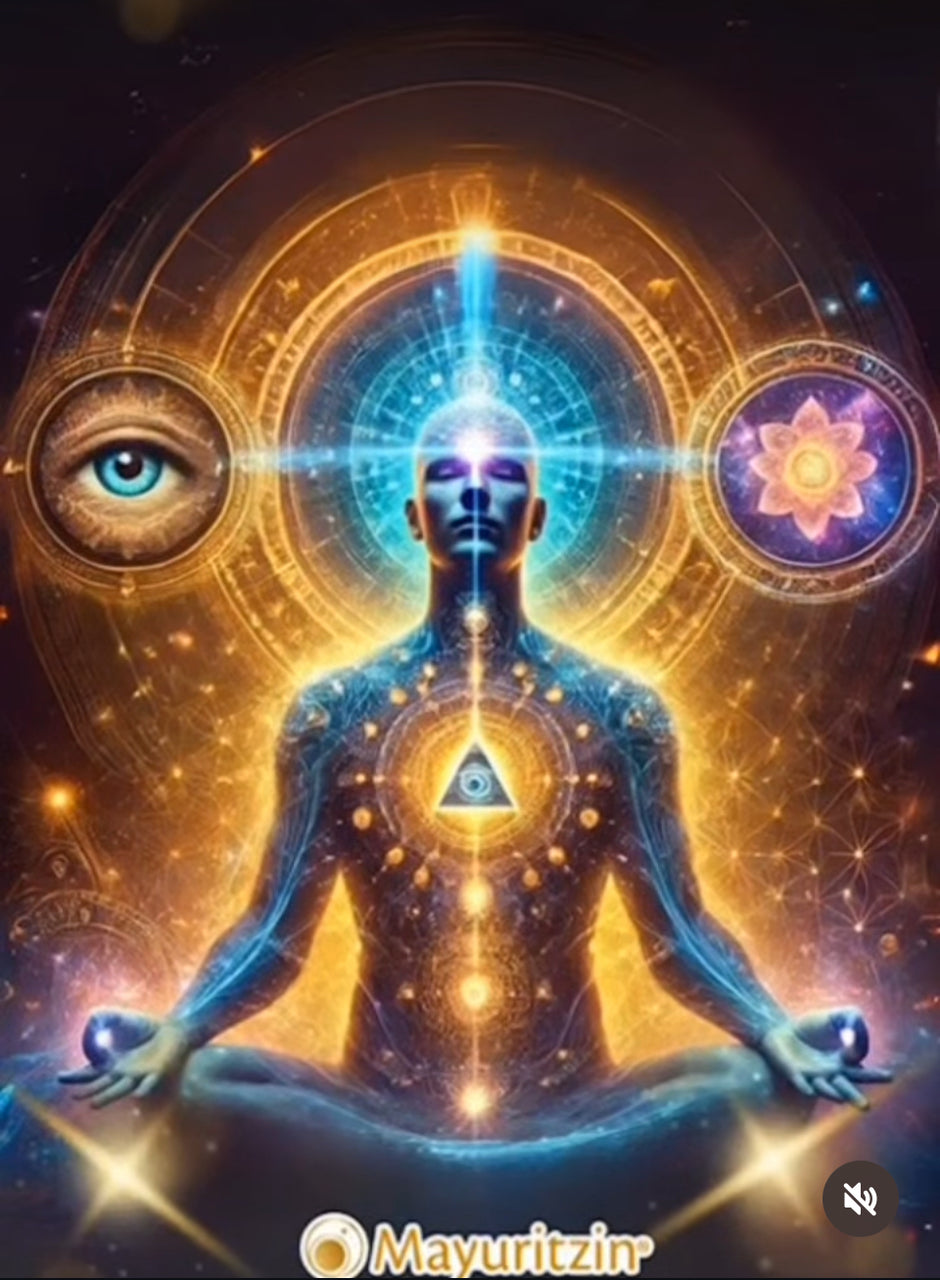 persona meditando, energía, mundo etérico