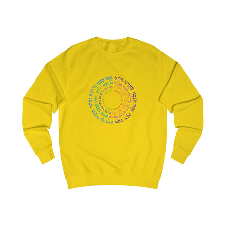 Sudadera unisex inspiradora con diseño de texto colorido