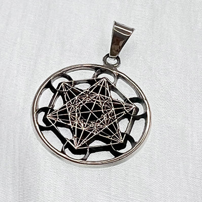 Dije Cubo Metatrón plata.
